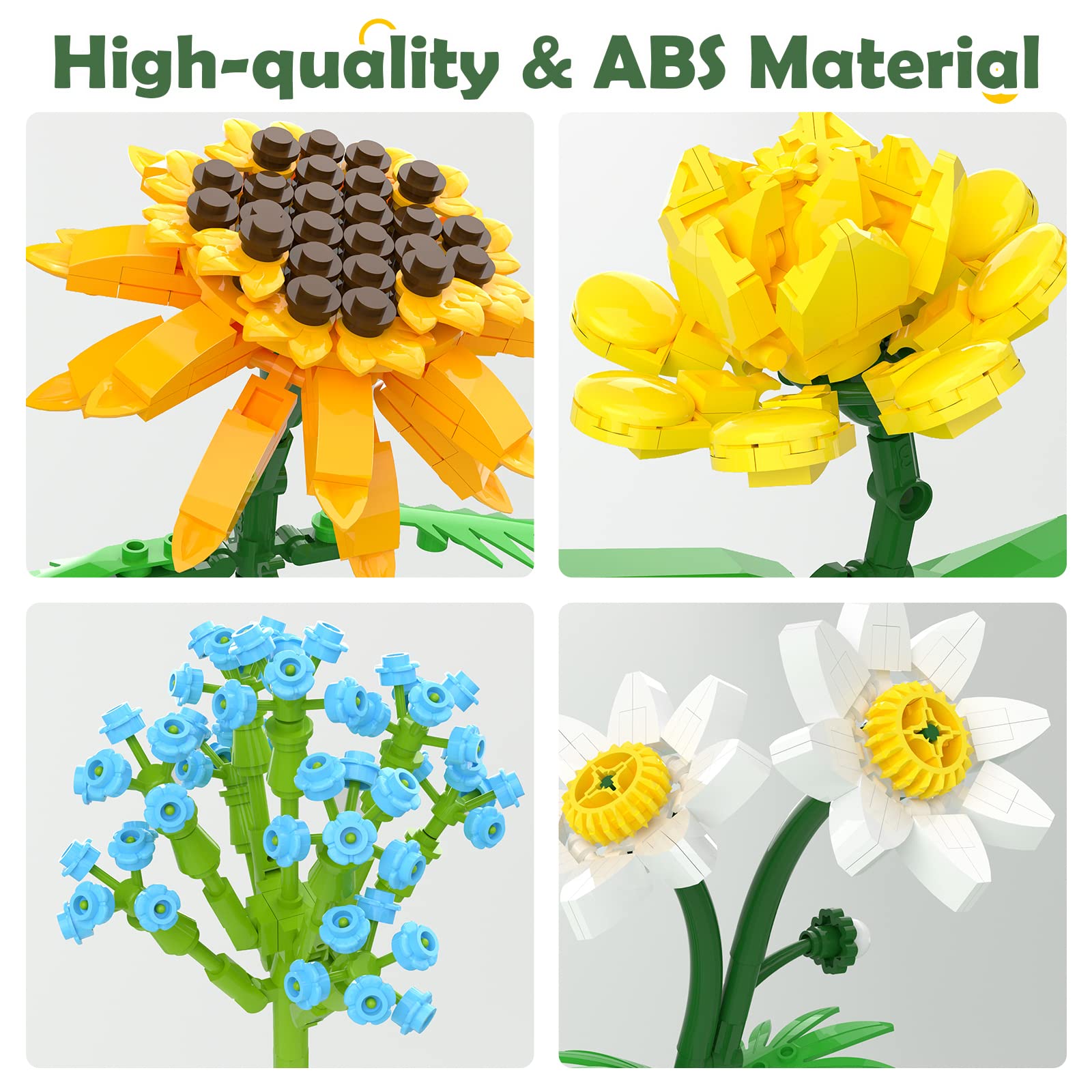 ArtStone Flower Bouquet Building Kit Toy Building Block Set Creative Flowers Building Botanical Collection