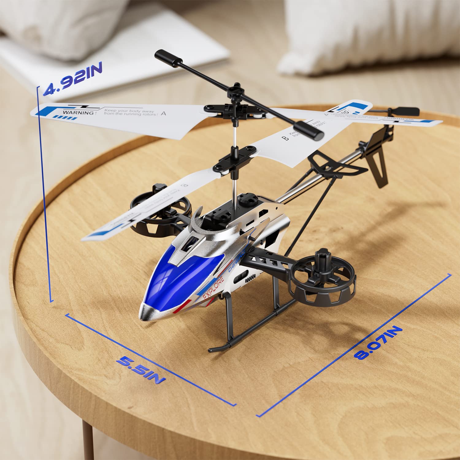 DEERC DE28S Remote Control Helicopter, 4.5CH Lateral Drift RC Helicopters W/Light, 22 Min Play, Altitude Hold, Gyroscope, 2.4GHz Toy for Beginner Boys Girls