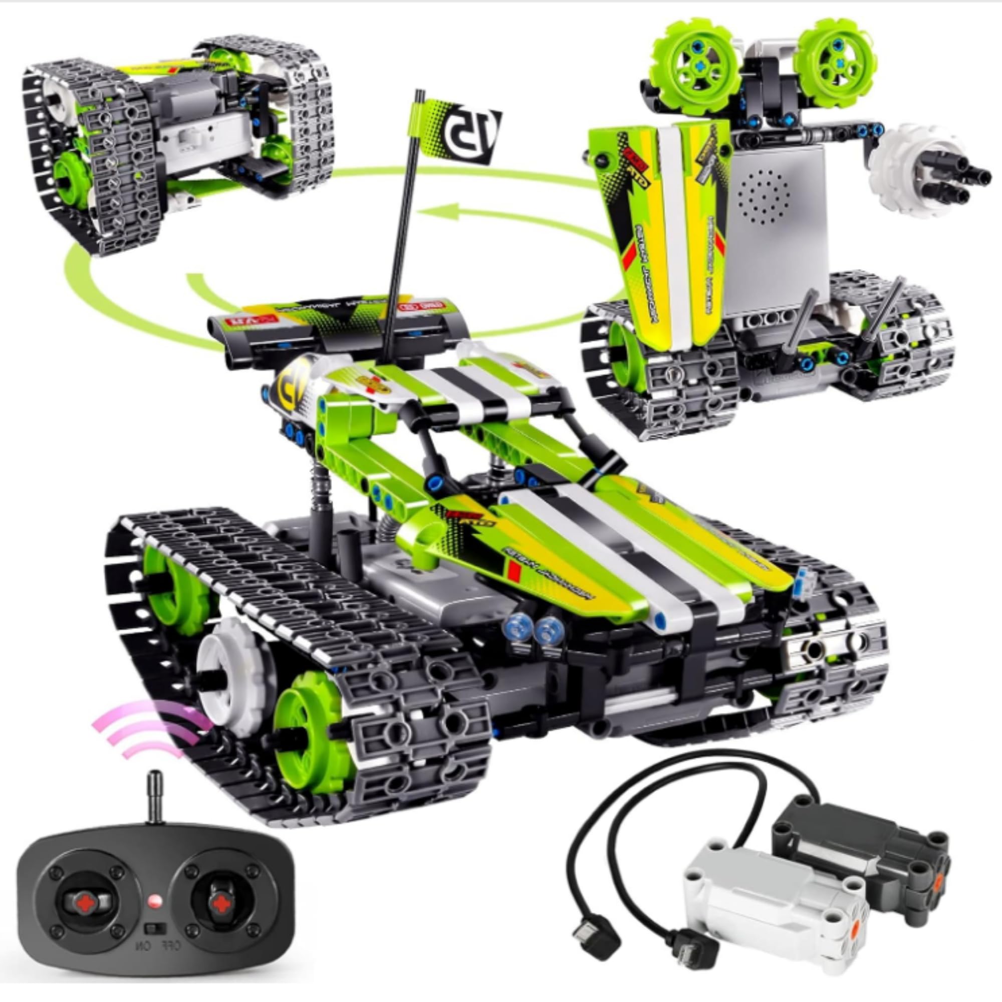 Islyne T26 Remote Control Cars Robot Building Kit Educational Toys for Age 8 to 13 Fun STEM Toys for Kids 3 in 1 RC Car Kit to Build Cool Building Blocks Set Birthday Gift for 8 9 10 Year Old Boys