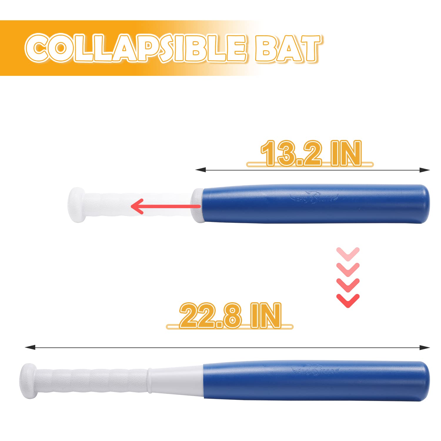 EagleStone ES33 2 in 1 T Ball Set for Kids 3-5, Tee Ball Set for Toddlers with Step on Pitching Machine, Adjustable Batting Tee, Tball Bat and 6 Balls, Outdoor Baseball Christmas Toy Gift for Boys & Girls