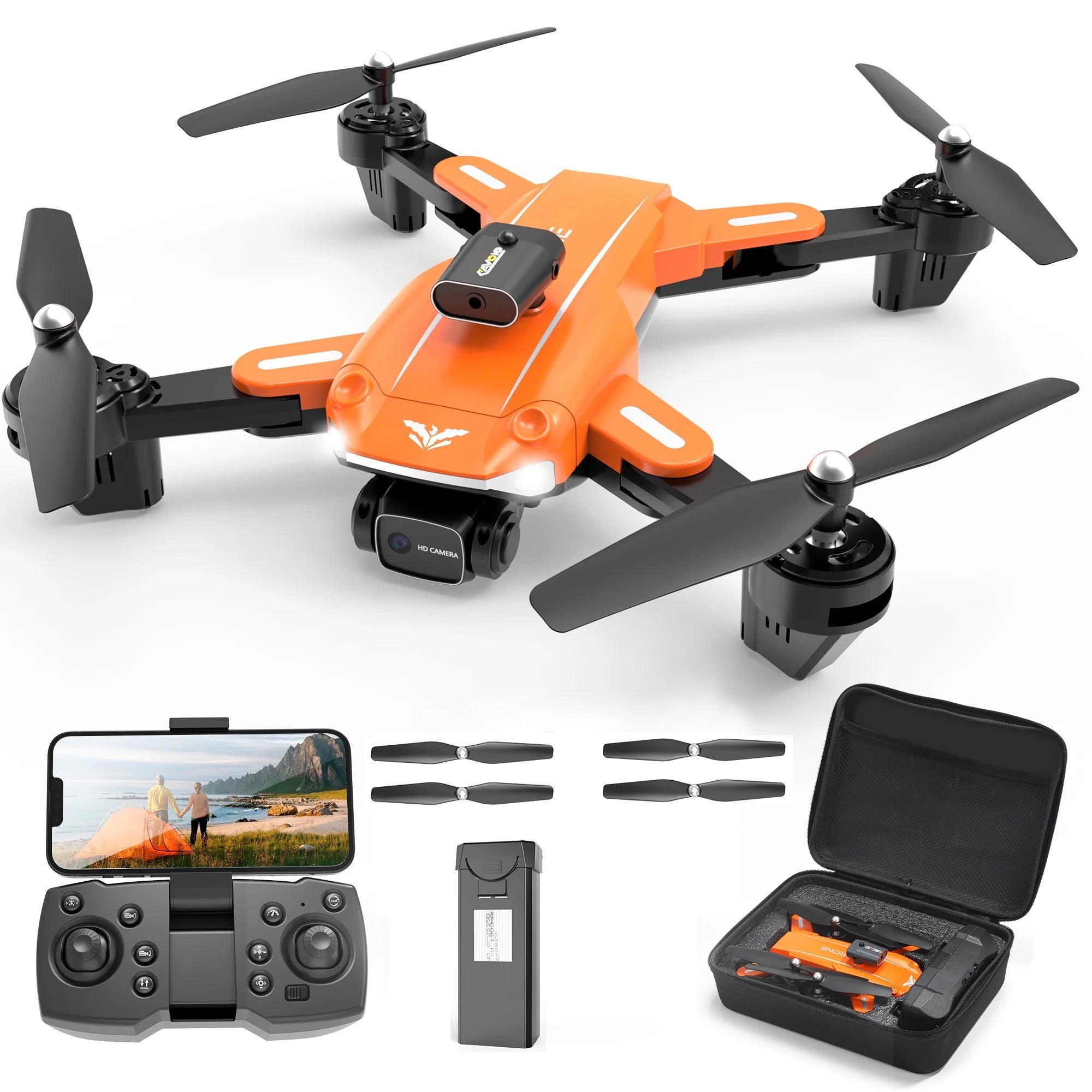 Islyne D89 Drone with Camera for Adults and Kids, FPV RC Quadcopter with 4K HD Dual Camera and Obstacle Avoidance for Beginners