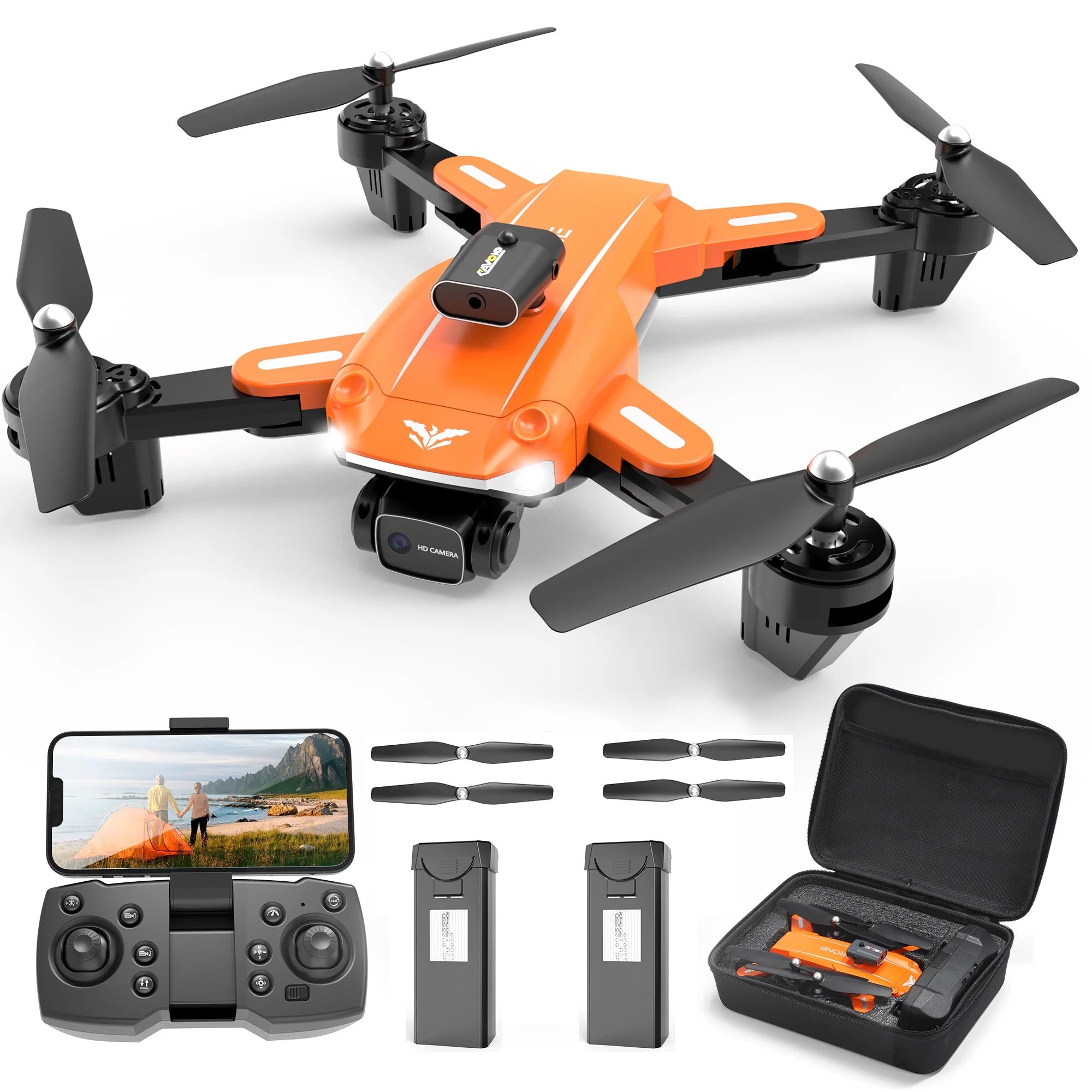 Islyne D89 Drone with Camera for Adults and Kids, FPV RC Quadcopter with 4K HD Dual Camera and Obstacle Avoidance for Beginners